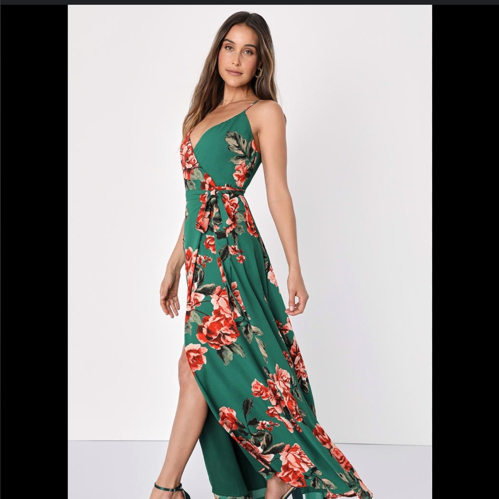 NWOT Lulu’s Floral Wrap Maxi Dress